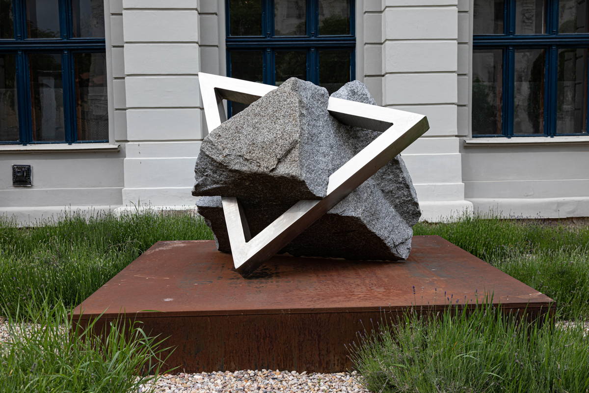 Powerful sculpture in front of former Synagogue