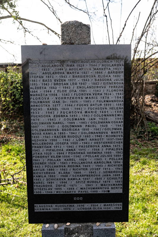 Holocaust memorial  in Jewish Cemetery - two people survived