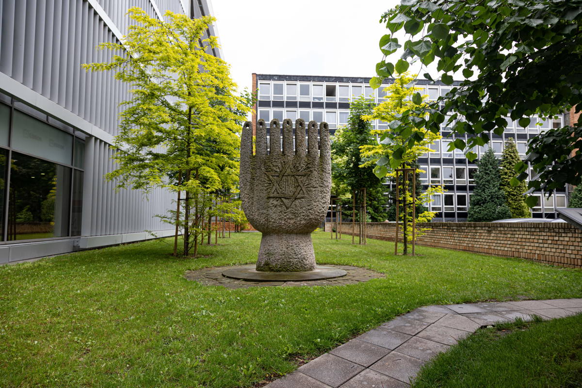 Small park adjacent to destroyed Synagogue