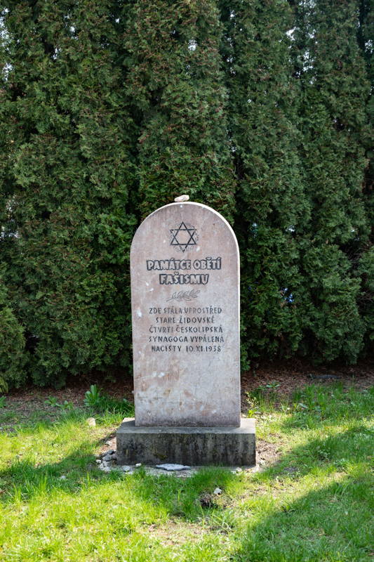 Communist memorial with no mention of Shoah except for the Star of David