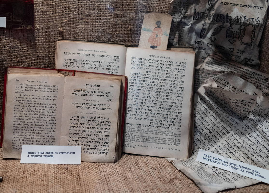 Prayer books in display case